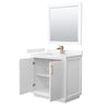 Custom image for White with Satin Bronze Trim / Carrara Cultured Marble / 34