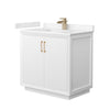 Custom image for White with Satin Bronze Trim / Carrara Cultured Marble / No Mirror