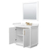 Custom image for White with Satin Bronze Trim / Carrara Cultured Marble / 34