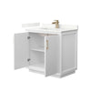 Custom image for White with Satin Bronze Trim / Giotto Quartz / No Mirror