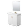 Custom image for White with Satin Bronze Trim / White Cultured Marble / 34