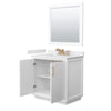 Custom image for White with Satin Bronze Trim / White Cultured Marble / 34