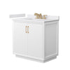 Custom image for White with Satin Bronze Trim / White Cultured Marble / No Mirror
