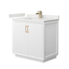 Custom image for White with Satin Bronze Trim / White Quartz / No Mirror