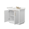 Custom image for White with Satin Bronze Trim / White Quartz / No Mirror