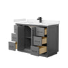 Custom image for Dark Gray with Matte Black Trim / Carrara Cultured Marble / No Mirror