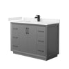 Custom image for Dark Gray with Matte Black Trim / Carrara Cultured Marble / No Mirror