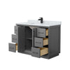 Custom image for Dark Gray with Matte Black Trim / White Carrara Marble / No Mirror