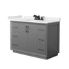 Custom image for Dark Gray with Matte Black Trim / White Cultured Marble / No Mirror