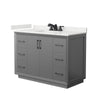 Custom image for Dark Gray with Matte Black Trim / White Quartz / No Mirror