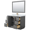 Custom image for Dark Gray with Satin Bronze Trim / White Carrara Marble / 46
