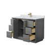 Custom image for Dark Gray with Satin Bronze Trim / White Carrara Marble / No Mirror