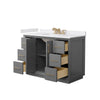 Custom image for Dark Gray with Satin Bronze Trim / White Cultured Marble / No Mirror