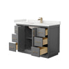 Custom image for Dark Gray with Satin Bronze Trim / White Quartz / No Mirror