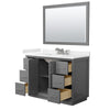 Custom image for Dark Gray with Brushed Nickel Trim / Carrara Cultured Marble / 46