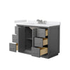 Custom image for Dark Gray with Brushed Nickel Trim / White Cultured Marble / No Mirror