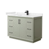 Custom image for Light Green with Matte Black Trim / Carrara Cultured Marble / No Mirror