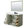Custom image for Light Green with Matte Black Trim / White Cultured Marble / 46