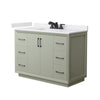 Custom image for Light Green with Matte Black Trim / White Cultured Marble / No Mirror