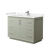 Custom image for Light Green with Brushed Nickel Trim / Carrara Cultured Marble / No Mirror
