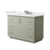 Custom image for Light Green with Brushed Nickel Trim / Carrara Cultured Marble / No Mirror