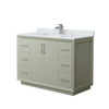 Custom image for Light Green with Brushed Nickel Trim / White Carrara Marble / No Mirror