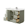 Custom image for Light Green with Brushed Nickel Trim / White Quartz / No Mirror