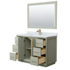 Custom image for Light Green with Satin Bronze Trim / White Carrara Marble / 46