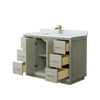 Custom image for Light Green with Satin Bronze Trim / White Carrara Marble / No Mirror