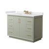 Custom image for Light Green with Satin Bronze Trim / White Cultured Marble / No Mirror