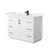 Custom image for White with Matte Black Trim / Carrara Cultured Marble / No Mirror