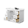 Custom image for White with Matte Black Trim / Carrara Cultured Marble / No Mirror