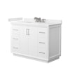 Custom image for White with Brushed Nickel Trim / Carrara Cultured Marble / No Mirror
