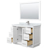 Custom image for White with Brushed Nickel Trim / White Carrara Marble / 46