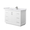 Custom image for White with Brushed Nickel Trim / White Cultured Marble / No Mirror