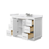 Custom image for White with Brushed Nickel Trim / White Cultured Marble / No Mirror