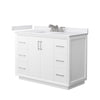 Custom image for White with Brushed Nickel Trim / White Cultured Marble / No Mirror