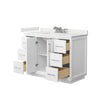 Custom image for White with Brushed Nickel Trim / White Quartz / No Mirror