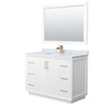 Custom image for White with Satin Bronze Trim / White Carrara Marble / 46