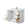 Custom image for White with Satin Bronze Trim / White Carrara Marble / No Mirror