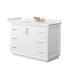 Custom image for White with Satin Bronze Trim / White Cultured Marble / No Mirror