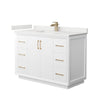 Custom image for White with Satin Bronze Trim / White Quartz / No Mirror