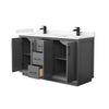 Custom image for Dark Gray with Matte Black Trim / Carrara Cultured Marble / No Mirror
