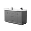 Custom image for Dark Gray with Matte Black Trim / Carrara Cultured Marble / No Mirror