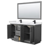 Custom image for Dark Gray with Matte Black Trim / White Cultured Marble / 58