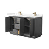 Custom image for Dark Gray with Satin Bronze Trim / Carrara Cultured Marble / No Mirror