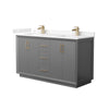 Custom image for Dark Gray with Satin Bronze Trim / Carrara Cultured Marble / No Mirror