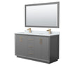 Custom image for Dark Gray with Satin Bronze Trim / White Carrara Marble / 58