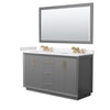 Custom image for Dark Gray with Satin Bronze Trim / White Cultured Marble / 58