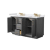 Custom image for Dark Gray with Satin Bronze Trim / White Cultured Marble / No Mirror